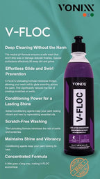 Vonixx V-Floc Concentrated Car Wash Soap - Ph-neutral - 1:400 dilution - 16.9 fl oz (500ml)