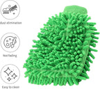 1 Pack 2 Green Car Wash Mitt Microfiber, Deluxe Scratch Free Microfiber Wash Mitt ,9 Inches X 5.5 Inches Car Washing Care Cleaning Kit.