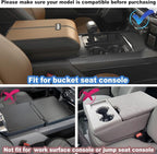 PIMCAR Center Console Cover for 2021-2025 2026 Ford F150 PU Leather Armrest Cushion Protector Interior Accessories (Only fit for Full Bucket Seat)