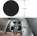 Car Seat Gap Filler Organizer Compatible with Tesla Model y Accessories Seat Gap Plug Blocker with Storage Slot Non-Slip Car Cup Holder Coaster Black