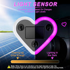 iFunyLED Car LED Interior Lights, Heart-Shaped Ambient Light for Windows, 5 Lighting Modes, Charging Through Type-c and Solar Energy, Car Decorations for Women Men, Pack of 1, (Pink)