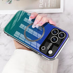 Guppy Compatible with iPhone 17 Pro Max Magnetic Case, with Full Camera Lens Protector [Compatible with MagSafe] Scratch Resistant Gradient Glass Back Cover Phone Case-Purple