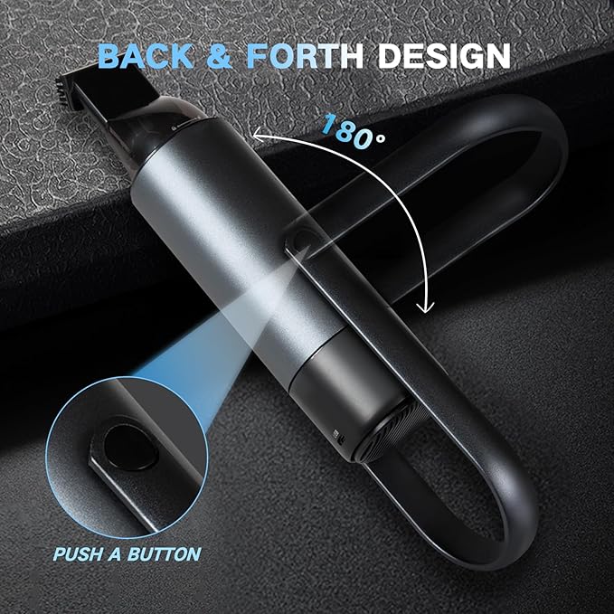 Verazon Car Vacuum Cleaner, 2-in-1 Blower Handheld Cleaner, 9000PA Car Vacuum Portable Cordless with Multi-Nozzles, Handheld Vacuums with Dual Filters, Mini Vacuum Cleaner for Home, Office, Pet
