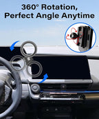 Car Phone Holder for Toyota Prius 2023 2024 2025 2026 Accessories Apply to 12.3 Inch Touch Screen Fixed Clip Magnetic Cell Phone Mount Hands-Free 360 Degree Rotation