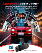 IIWEY N6 360° Dash Cam 4 Channel, 5.8G WiFi-6 (up to 20MB/s) with App, Free 128GB Card, FHD Front & Rear Inside Dash Cam for Car, 8 IR Lights Night Vision, GPS, 24/7 Parking Mode, G-Sensor