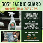 303 Fabric Guard - Restores Water and Stain Repellency To Factory New Levels, Simple and Easy To Use, Manufacturer Recommended, Safe For All Fabrics, 32oz (30606CSR)