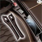 Junecarp 2PCS 2-in-1 Car Seat Gap Filler Organizer with Storage Slots,No Drop Car Gap Seat Filler for Storing Items,Universal in Between Cars Seats Catcher Cars Interior Accessories (Brown)