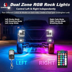 12Pods RGB LED Rock Lights for Trucks Pickup Jeep UTV ATV SXS Offroad, Multicolor Underglow Light Kit with APP/RF Remote Dual Zone,Plug and Play&Pre Wired 12V Vehicle Underbody Accent Light Waterproof