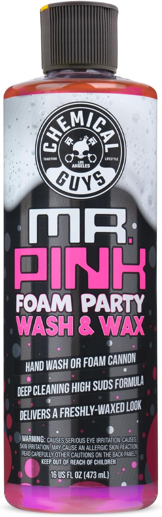 Chemical Guys CWS22116 Mr. Pink Foam Party Wash & Wax (Works with Foam Cannons or Bucket Washes) Safe for Cars, Trucks, SUVS, Motorcycles, RVs & More, (16 fl oz) Tangerine Scent