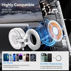 Vacuum Suction Magnetic Phone Holder, Strong Suction Magnetic Car Phone Holder Mount Foldable Phone Stand for iPhone16/15/14/13/12, Mirror/Glass/Screen(Not Charge Phone)