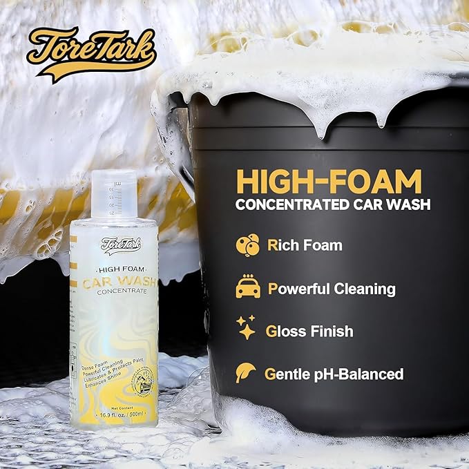 toretark Car Cleaning Kit with Car Wash Soap, Wheel & Tire Cleaner, Interior Car Cleaner Kit & Microfiber Mitt – Interior and Exterior, Basic Car Wash Kit, Auto Cleaning for Sedans SUVs Trucks