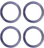 PATIKIL Universal CD Stripe Magnetic Adapter Ring, 4 Pcs Ultra-Thin Sticker Ring Adhesive Nickel-Iron Alloy for Phone Cases Holder Wireless Charging Car Mount Kit, Purple