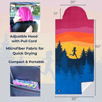 Gone For a Run Car Seat Towel Cover – Hooded Moisture-Wicking Microfiber Seat Protector – 30" x 60" – for Runners and Outdoor Enthusiasts – Happy Hour