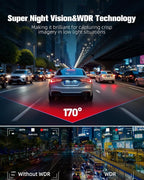 Dash Cam 2K Car Camera,Mini Hidden Front Dash Camera for Cars,Free 32GB SD Card,Built-in WiFi,Night Vision,WDR,Loop Recording,G-Sensor,App Control,Support 256GB Max(C1)