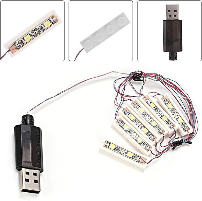 ABS Universal USB LED Light, Car Lights Interior Underglow Kit, Charging Shining Decoration Bricks Bartype Lamp Ambient Lighting for Illumination or Decoration