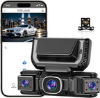 Nexvo Quadguard 360 Pro Dash Cam, 4k 4 Channel Dash Cam, 360° Dash Cam Front and Rear View 4 Channel Dash Camera, Built-in GPS, 8 Ir Night Vision, G-Sensor, 24h Parking Mode (X145-WIFI)
