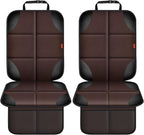 XHYANG Car Seat Protector 1 Pack Car Seat Cushion Mat Thickest Padding,Waterproof 600D Fabric Car Seat Covers for Non-Slip Backing Mesh Pockets for Baby and Pet (Brown, 2 Pcs)