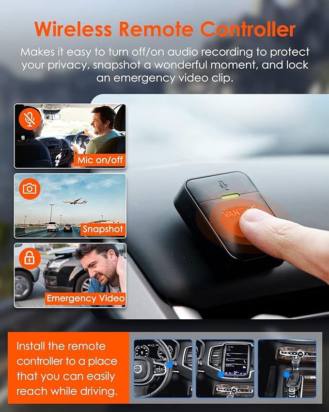 Vantrue E2 Pro Dash Cam Front and Rear, 2.5K Upgrade Rear Cam, STARVIS 2, 4K+2.5K Dash Camera for Cars, Voice Control, WiFi, GPS, Night Vision, 24H Parking Mode, Loop Recording, 2.45" IPS, Support 1TB