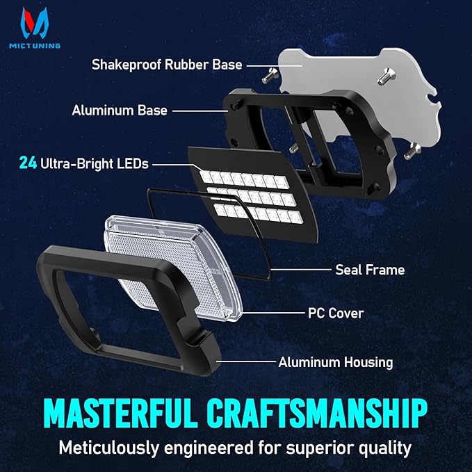 MICTUNING Q1+ MAX 16 Pods Ultra-Bright RGB Rock Lights, Multi-Color Chasing Underglow Lighting, Extensible to 24 Pods, APP Music Sync & DIY Effects, IP68 Waterproof