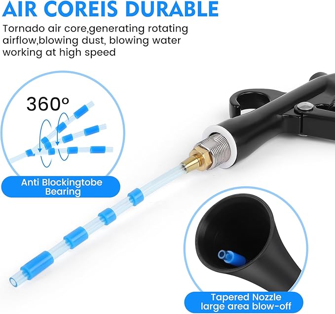 IPELY Car Cleaning Gun, High Pressure Car Blow Gun for Car Detailing, Quickly Clean and Dry Car Surfaces with Strong Air