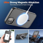 SUPFINE Magnetic for iPhone 12 Mini Case & iPhone 13 Mini Case (Compatible with MagSafe) (Military Grade Drop Protection) Slim Translucent Matte Shockproof Phone Cover,Black