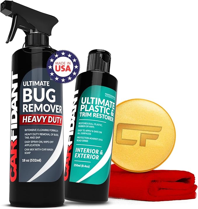Carfidant Bug Remover Heavy Duty with Trim & Plastic Restorer - Car Exterior Cleaner