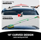 15° Curved Car Wash Brush with 43" Telescopic Handle – Microfiber Chenille Car Wash Mop for RV, SUV, Truck & Boat – Soft, Scratch-Free Extendable Cleaning Tool (White&Black)