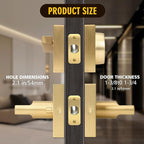 Front Door Handle with Deadbolt Lock Set, Keyed Alike Heavy Duty Privacy Handles Locksets, (4Pack-Set,Satin Brass)