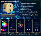 AZIMOM Bluetooth Dual-Port 20W Twinkle Fiber Optic Lights Meteor Shooting Star Ceiling Lighting Kits Mixed 860pcs*13.1ft Fiber Strands RGBW Music Remote APP Control Light Source Home Car Ceiling Décor