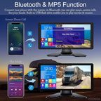 4K RV Backup Camera System 10.36" Quad Split Touch Screen Monitor with 4 1080P Rear Side View Camera, DVR Recording Bluetooth MP3 MP5 IP69 Waterproof Night Vision for RV Truck Trailer Tractor