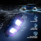 OPT7 Photon Pure White LED Magnetic Rock Lights - 8 Pods w/Mahnet Mounts - Wide Angle Underglow Lighting Kit, IP68 Waterproof for Offroad Jeep RZR ATV UTV SUV - Truck Decorations
