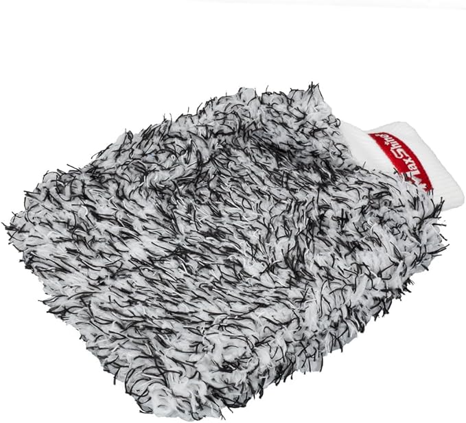 Maxshine Universal Black & White Microfiber Wash Mitt – Premium Scratch-Free, Lint-Free Mitt for Washing Cars, Trucks & Motorcycles – Reusable Auto Detailing Accessory