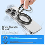 Magnetic Ring Holder for MagSafe Dual-Side Magnet Stand Cell Phone Grip for iPhone 17 Pro Max 16 15 14 13 12 Plus Samsung Galaxy S25 Edge S24 Ultra S23 S22 S21 S20 Magnetic Finger Ring for Car Mount
