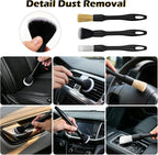 Car Duster Exterior Scratch Free,Microfiber Car Duster with Extendable Handle, with 3PCS Detailing Brush, Exterior Interior Multipurpose for SUV,Truck,RV