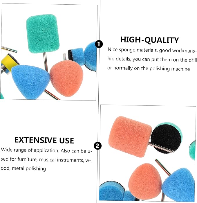 Healifty 3sets Car Detailing Sponge Pads Auto Polishing Wheel Polishing Pad Kit Buffing Vehicle Polisher Equipment 16pcs*3