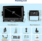 Wireless Backup Camera for Trucks, RV Backup Camera Wireless with 7" HD Monitor, 4 Channels Split Screen, BSD Alert, 984ft Signal Range, IP69K Waterproof IR Night Vision Wide Angle, DIY Guide Lines