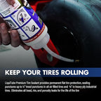 Premium Heavy Duty Tire Sealant - Permanent Flat Tire Protection for Industrial and Off Road Tires - Maintain Air Pressure, Balance - Seal Punctures, Bead, Rim, Tire Weathering Leaks (1 Gal)