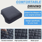 PIMCAR Center Console Cover for 2023 2024 2025 2026 Ford F250 F350 F450 F550 Super Duty, PU Leather Armrest Cushion Protector Anti-Scratch (Fits Bucket Seat Console Only)