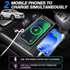 Wireless Car Charger for Hyundai Tucson 2015 2016 2017 2018, Wireless Fast Phone Charging Pad with 18W QC3.0 USB, Fit for Hyundai Tucson SE/Eco/Sport/Limited Interior Accessories Upgrades