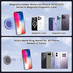 Stainless Steel Phone Mount for 2019+ Ram 1500/2500/3500/TRX, Magnetic & Clamp Dual Heads, All-Metal Shakeproof Unique America Flag Design OEM Screw Hole Dash Mount Install Super Stable