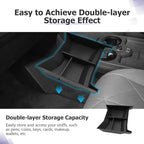 LUWU 2025 2026 B MW iX Lower Center Console Organizer for 2022-2026 iX xDrive45 xDrive60 M70 Accessories Armrest Console Storage Box Armrest Organizer Insert Tray Glove Organizer Tray TPE Material