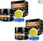 Car Wax Polish, Carnauba Wax Restores Shine High Hydrophobicity & Antioxidant, Long-Lasting Protection Gentle Formula For Cars, Rvs, Trucks, Motorcycles - Includes Sponge & Towel - 3.53oz, 2 Set