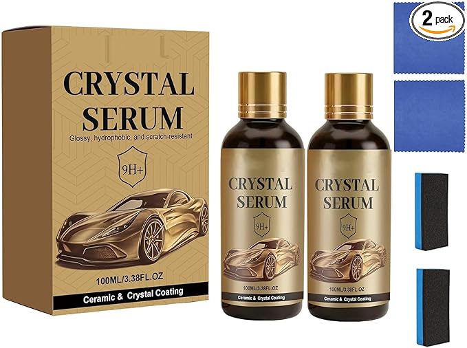 2Pcs PTZ Crystal Serum for Cars,PTZ Advanced Graphene Ceramic Coating for Cars,9H Graphene Coating for Auto Car Detailing,Quick Effect Car Coating Spray,Nano Coat Restore for Paint,Glass & Wheel