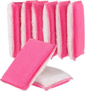 Mudder 8 Pcs Car Interior Scrubbing Sponge 5'' x 3'' Fiber Car Wax Applicator pad Household Cleaning Sponges for Leather Seat Couch Cleaning (Pink White)