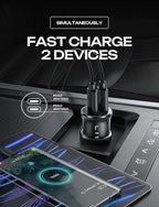 LISEN 90W USB C Car Charger USB C Fast Charge, 45W PD&QC 3.0 Fast Car Charger for Samsung S26 S25, Cigarette Lighter USB Charger Adapter for iPhone 17 16 15 Pro Max [Metal&Mini] RV Car Electronics