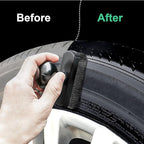 UNIMEIX Tire Shine Applicator Brush Kit Large Vegan Tire Shine Brush with Storage Stand for Vehicles Tire Shine Polish Wax and Car Interior Cleaning