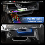for Tesla Model Y Juniper Under Screen Storage Organizer 2025-2026/Model 3 Highland 2024-2026, Hideable Center Console Organizer Tray for Tesla Model Y Juniper Accessories, Black