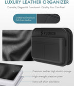 FLORICH Upgrade Car Door Organizer, Small Leather Foldable Hanging Organizer and Trash Can 2-in-1, Multi-Function Mini Storage Box Garbage Can for Car Back Seats and Side Door-2Pack
