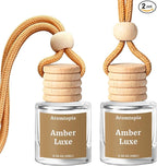 Car Air Fresheners, Aromtopia Hanging Car Fragrance Diffuser, 2 Pack, Long-lasting, Car Rear View Mirror Accessories, Automotive Odor Eliminator - Amber Luxe Scent