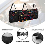 Rainbow Dog Paw Print Car Trunk Organizer Trendy Back of Seat Car Organizer for SUV,Truck,Van Trunk Storage Bag Hanging Cargo Bag